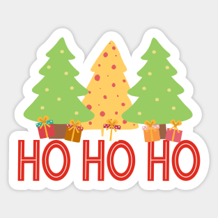 Retro Christmas Trees Sticker